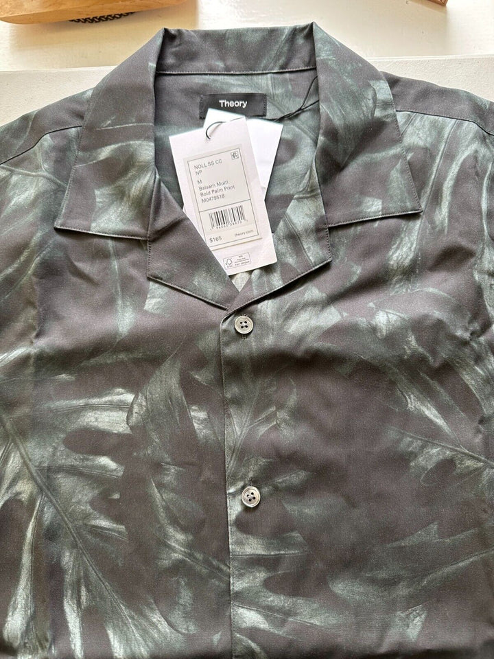 Translation missing: en.Theory Men's Noll Bold Palm Print Camp Collar Shirt in Balsam Multi M0479518-Med