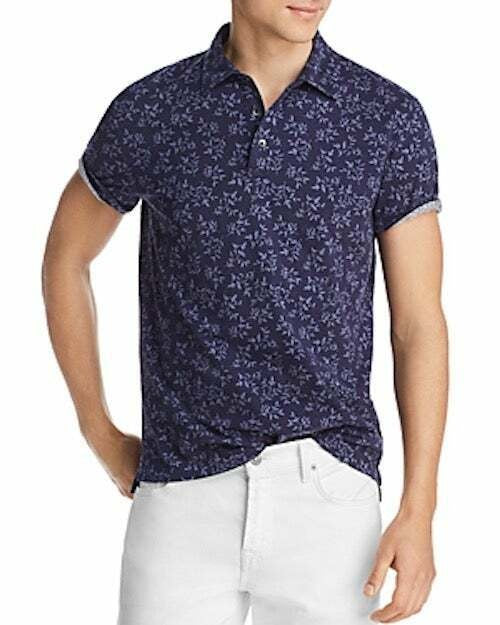 Translation missing: en.The Men's Store Premium Cotton Leaf-Print Jersey Classic Fit Polo Shirt-Small