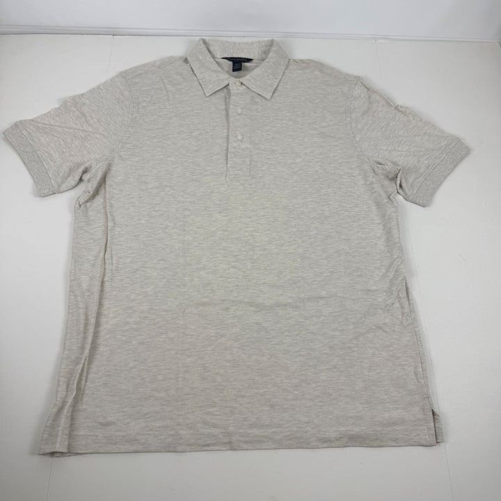 Translation missing: en.Scott Barber Men's Piqué Regular Fit Cotton/Silk Polo Tan-Size Large