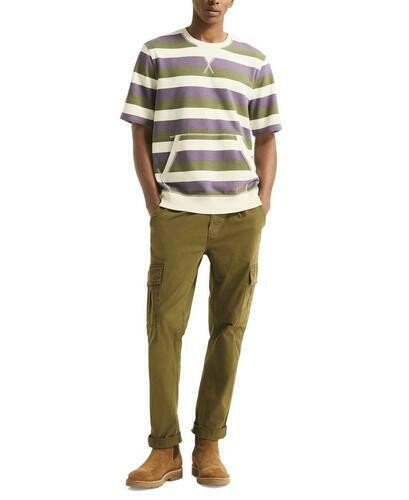 Translation missing: en.Nautica Crewneck Shirt Grape Size 2XL Mens Striped Kangaroo Pocket Classic Fit