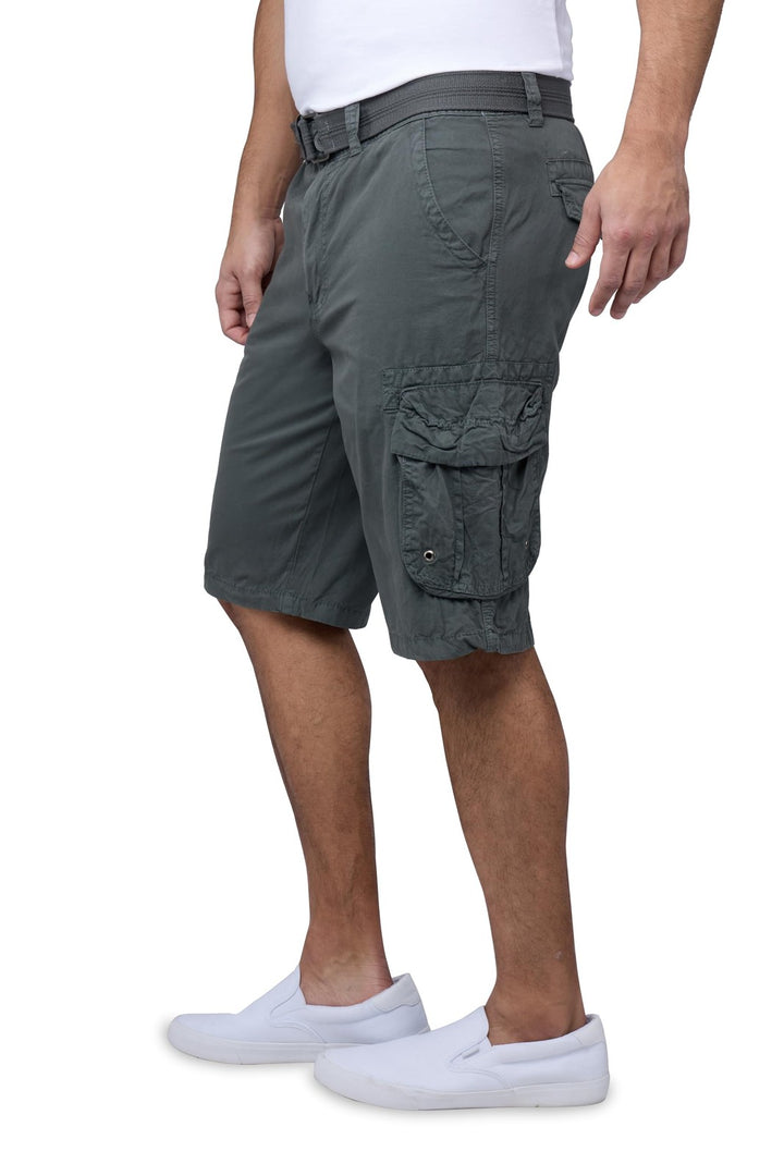 Translation missing: en.RAW X Men's Belted Classic Fit 12.5" Cotton Cargo Shorts Gray-34W