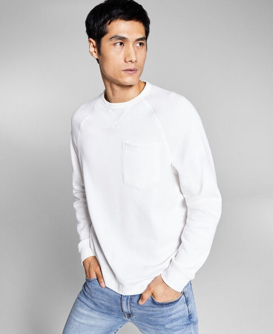 Translation missing: en.And Now This Men's Fleece Crewneck Pocket Sweatshirt in Off White-Size 2XL