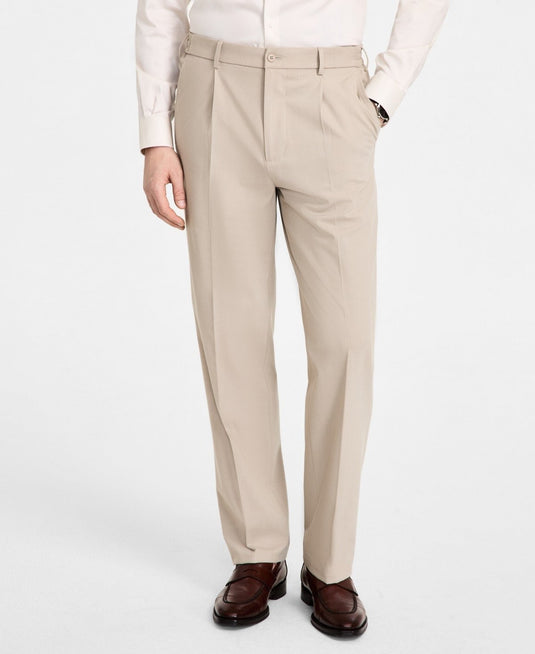 Translation missing: en.Tommy Hilfiger Men's Relaxed-Fit Dean Solid Single Pleated Pants Tan-36x30
