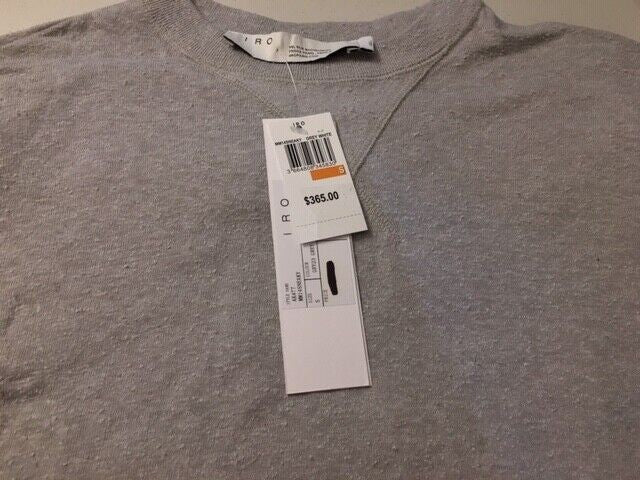 Translation missing: en.IRO Mens Silk Blend Slub Knit Pullover Sweater MM14SNEAKY Grey/White-Size Small