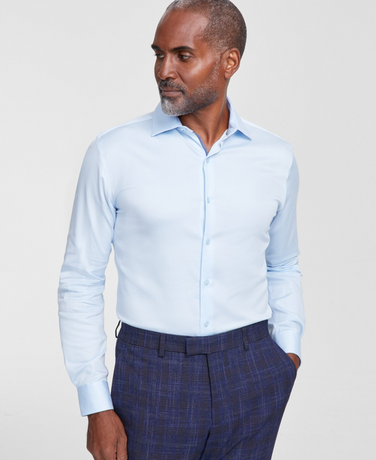 Translation missing: en.Bar III Men's Spread-Collar Sateen Dress Shirt Nantucket Breeze XL 17-17.5 34/35