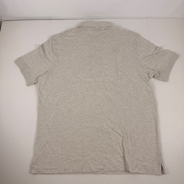 Translation missing: en.Scott Barber Men's Piqué Regular Fit Cotton/Silk Polo Tan-Size Large