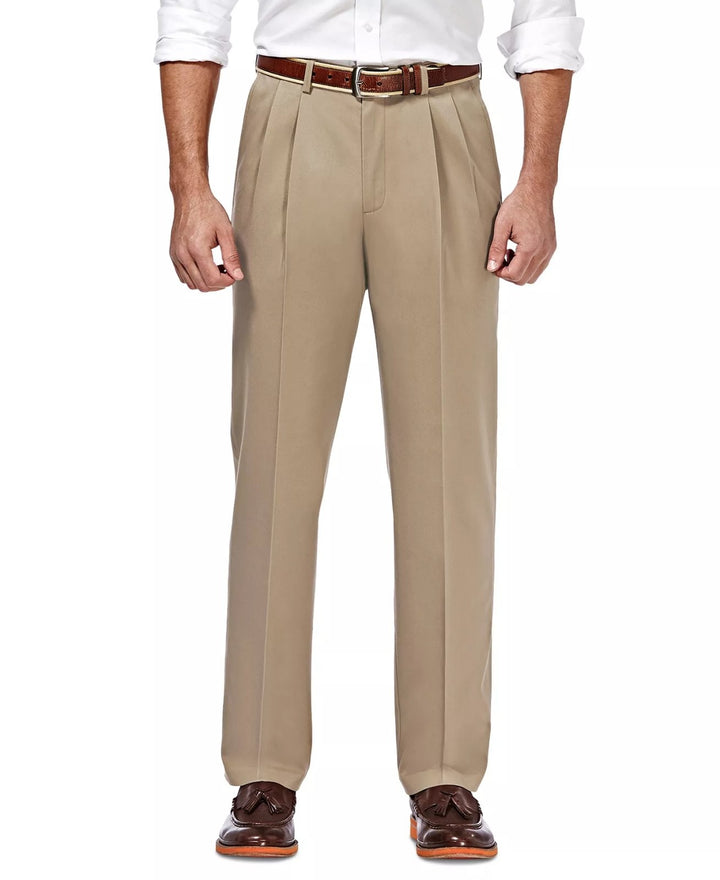 Translation missing: en.Haggar Men's Premium No Iron Khaki Classic Fit Pleat Pants Stretch Khaki-32x30