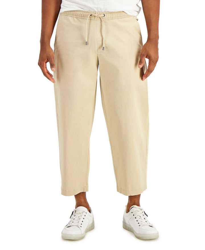 Translation missing: en.International Concepts Men's Wide-Leg Twill Pants in Sand Linen Beige-XS