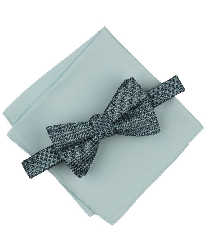Translation missing: en.Alfani Men's Textured Bow Tie &amp; Pocket Square Set Wedding Formal Volume Pricing