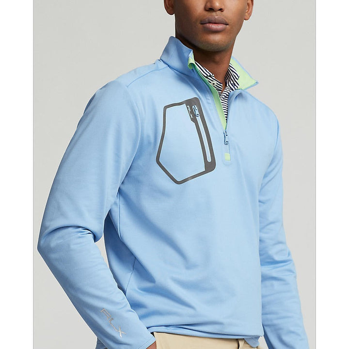 Translation missing: en.RLX Ralph Lauren Men's Classic Fit Half Zip Jersey Pullover Blue Lagoon-2XL