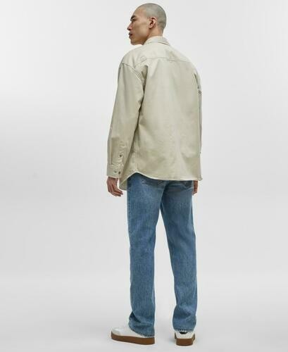 Translation missing: en.Mode of One Men's Relaxed-Fit Button-Down Twill Shirt Dark Ecru-2XL