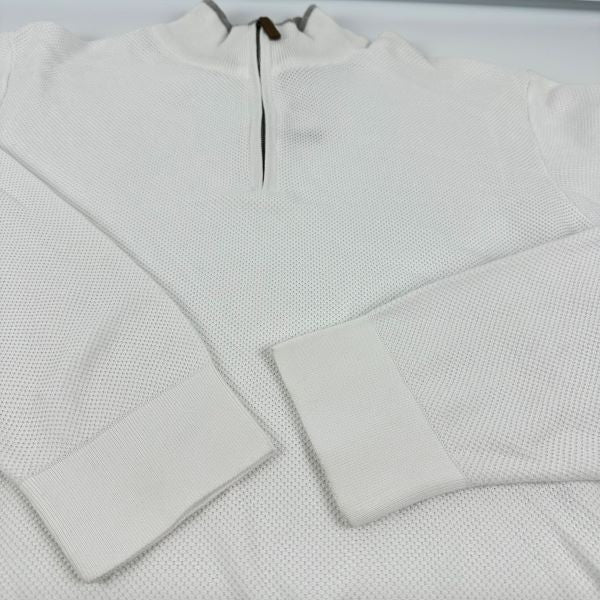 Translation missing: en.The Men's Store Cotton Birdseye Regular Fit Half Zip Mock Neck Sweater White-XL