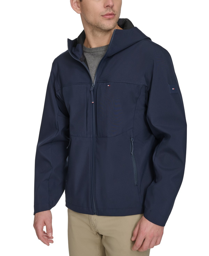 Translation missing: en.Tommy Hilfiger Men's Rain Jacket Size Large Navy Water Wind Resist Softshell