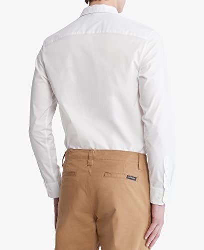 Translation missing: en.Calvin Klein Men's Slim-Fit Refined Button-Down Shirt Brilliant White-XL