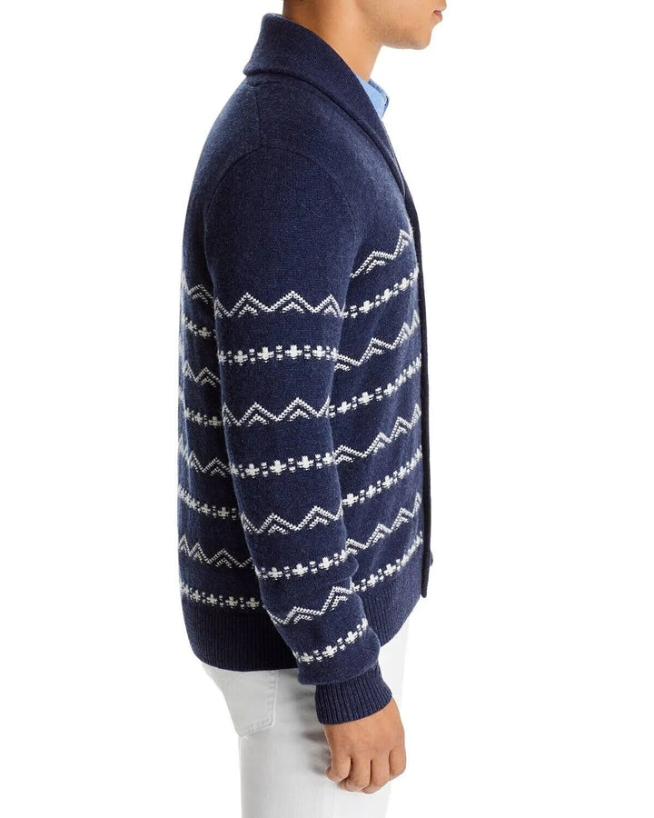 Translation missing: en.Major Department Store Designer Reg Fit Merino Wool Cardigan in Indigo Artic-2XL