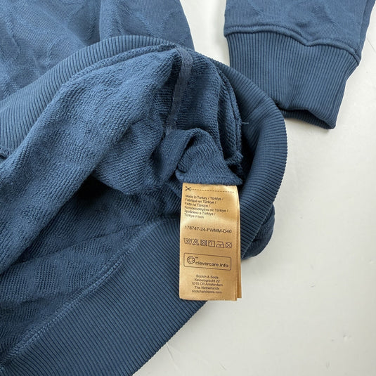 Translation missing: en.Scotch And Soda Geo Print Cotton Blend Hoodie Teal Blue-Size Small