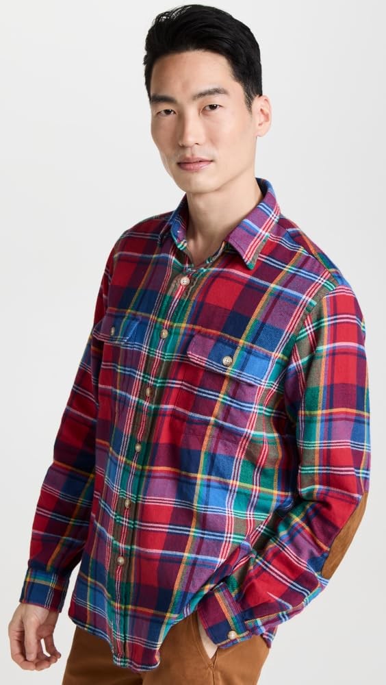 Translation missing: en.Polo Ralph Lauren Men's Reg-Fit Bedford Suede-Patch Twill Workshirt Multi-Medium