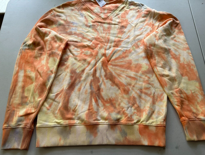Translation missing: en.Kenzo Men's Cotton Tie Dyed Logo Print Classic Fit Crewneck Sweatshirt Peach-Sm
