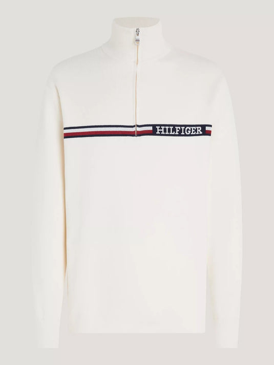 Translation missing: en.Tommy Hilfiger Men's Stripe Quarter-Zip Sweater - Calico Tan-2XL