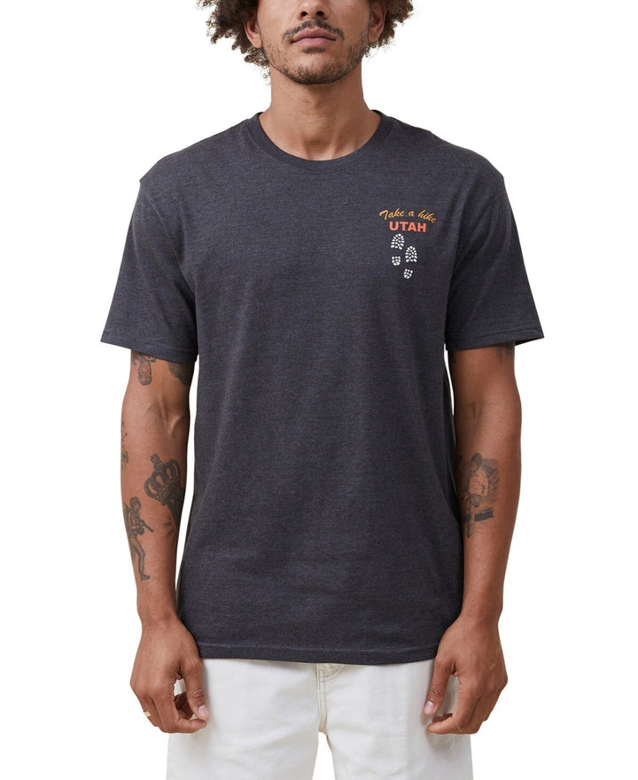 Translation missing: en.Cotton On Men's Loose Fit Souvenir T-shirt - Washed Black 'Take A Hike' - 2XL