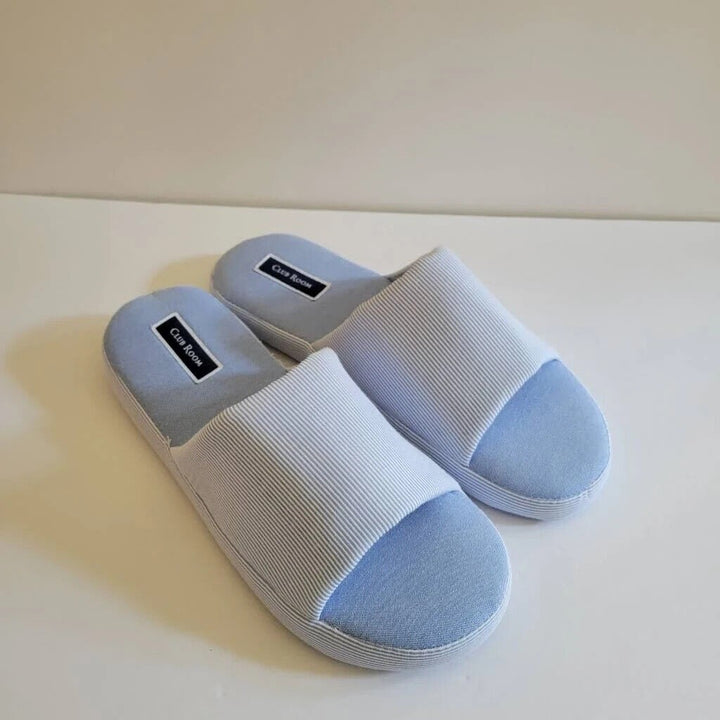 Translation missing: en.Club Room Men's Cushioned Bed Slides in Blue Stripes-Medium 8-9