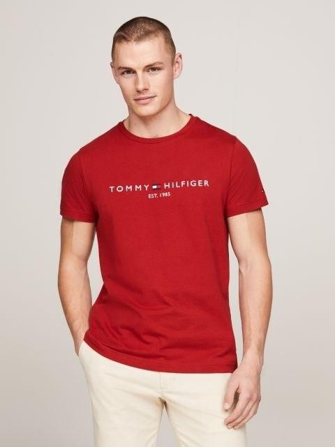 Translation missing: en.Tommy Hilfiger Men's Embroidered Logo Slim-Fit Crewneck T-Shirt - Primary Red-XL