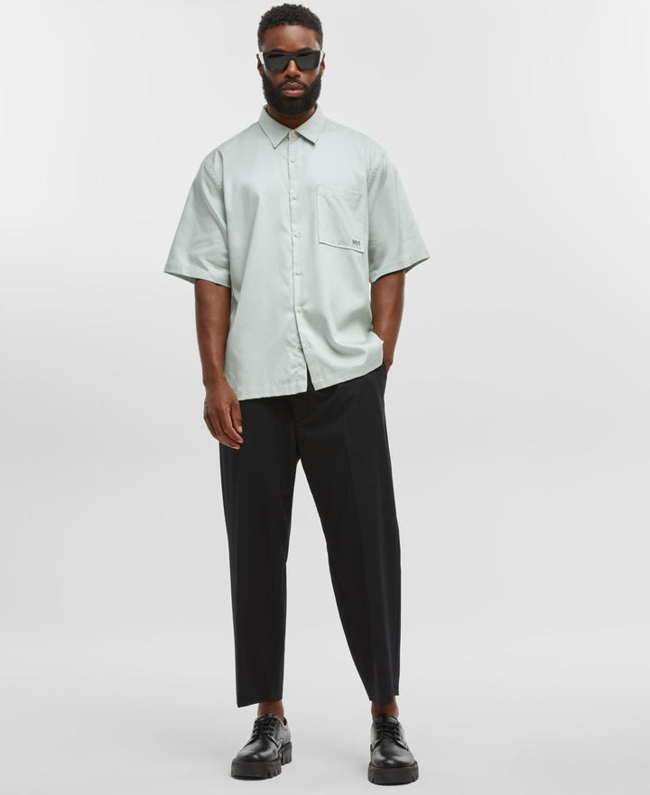 Translation missing: en.Mode of One Mens Relaxed-Fit Short Sleeve Woven Button-Down Shirt Ice Mint-Large