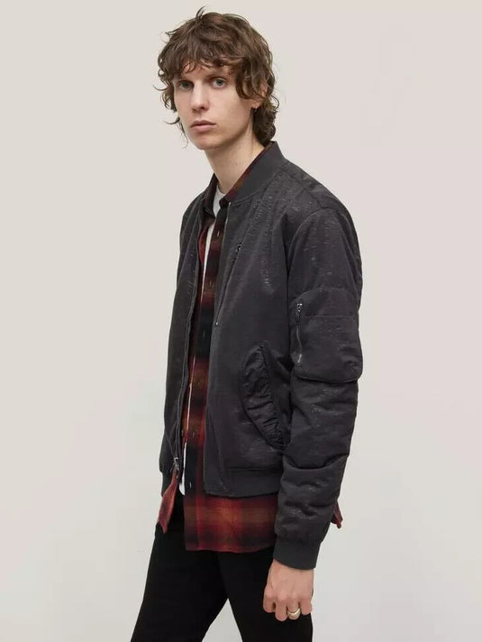 Translation missing: en.John Varvatos Men's Sutter Flight Jacket in Black-EU 44 US Small O2128Y3-DAYA