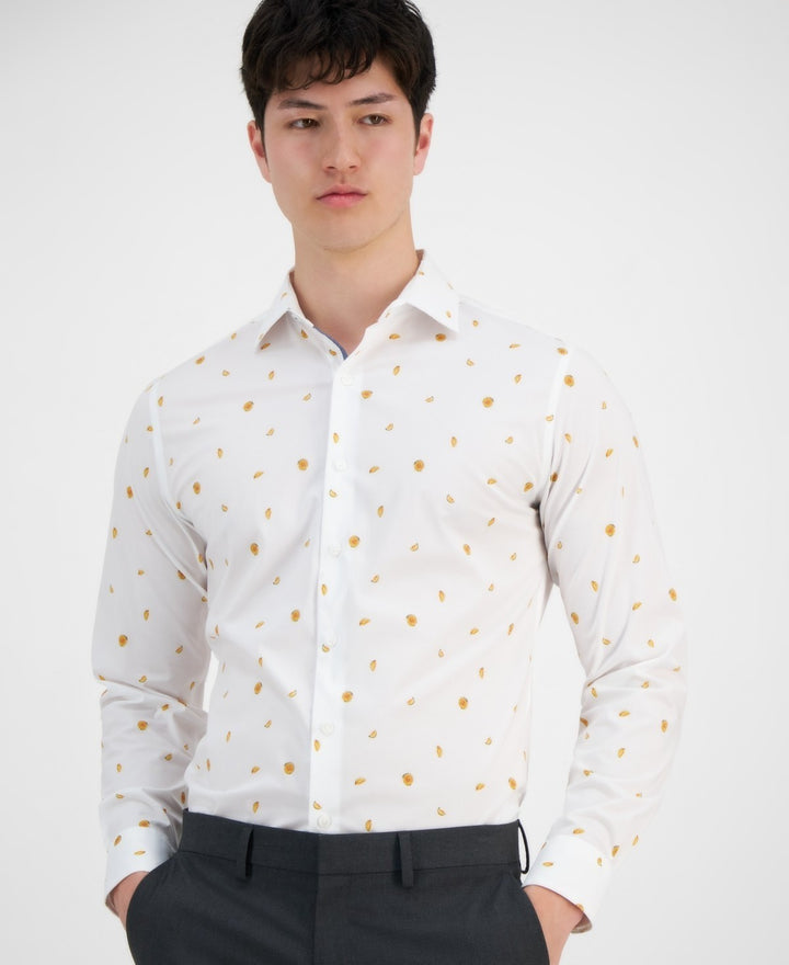 Translation missing: en.Bar III Dress Shirt Men's S 14-14.5 32/33 Multi Slim-Fit Melon Print Stretch