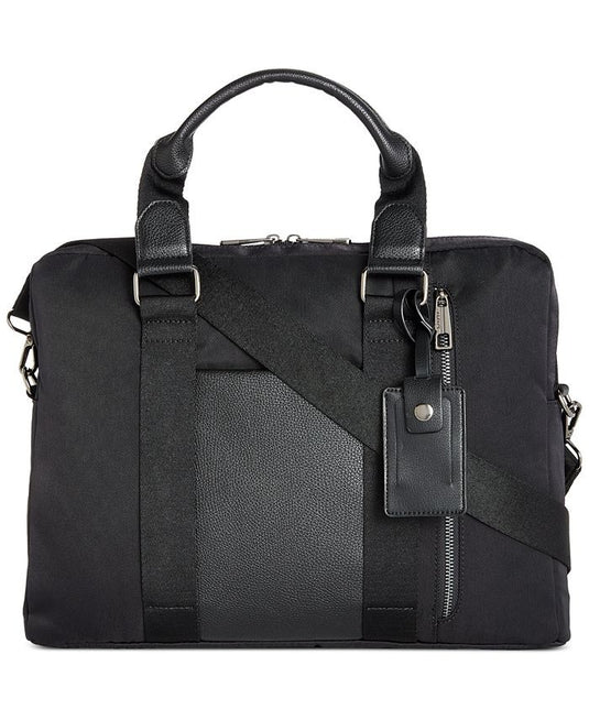 Translation missing: en.Alfani Mens Faux Trim Organizational Messenger Briefcase Black 16W x 12"H x 2"D