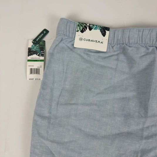 Translation missing: en.Cubavera Men's Linen Blend Drawstring 9" Shorts Cerulean Blue-XL