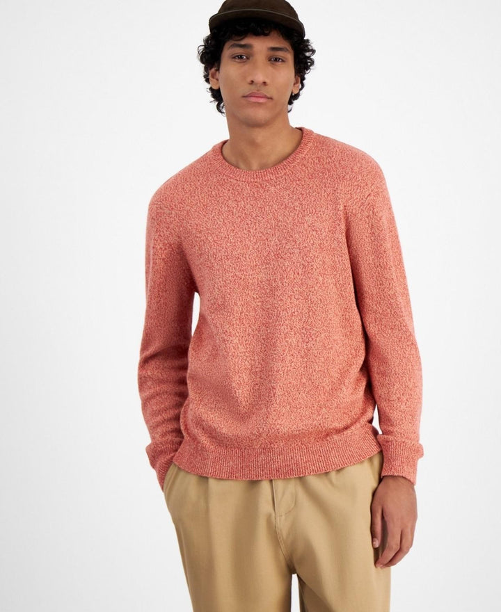Translation missing: en.Mode of One Men's Long-Sleeve Relaxed Crewneck Sweater Tangerine Tango-Large