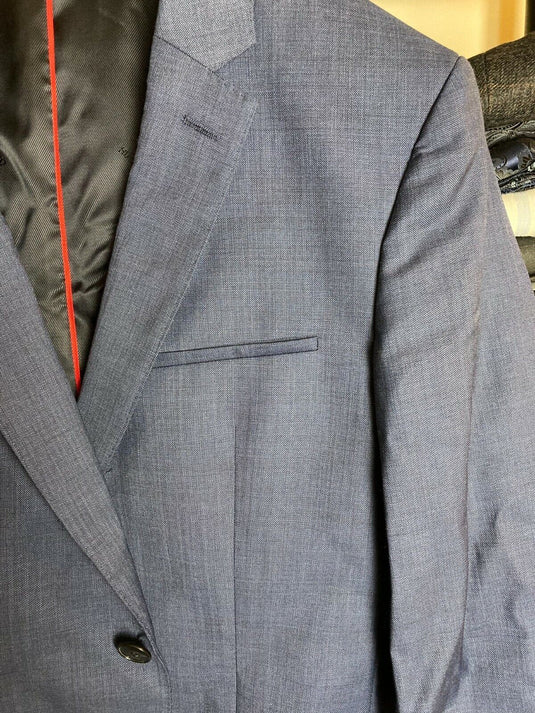 Translation missing: en.Hugo Boss Arti 193 Sharkskin Wool Extra Slim Fit Suit Jacket in Med Blue-40S