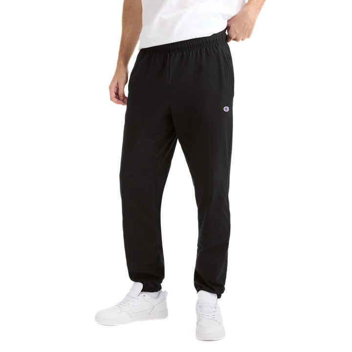 Translation missing: en.Champion Lounge Pants Black Size Small Cinched Hem C Logo Lightweight Jersey