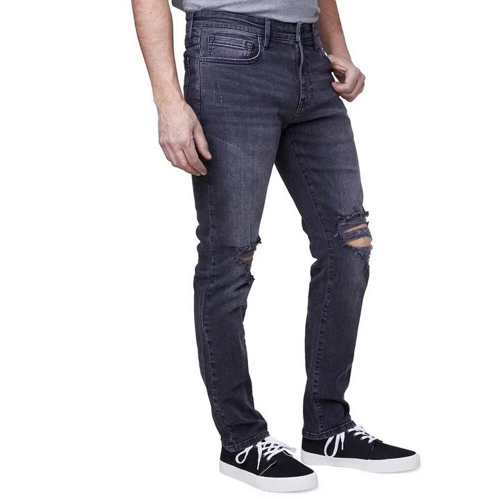 Translation missing: en.Lazer Men's Skinny Fit Stretch Distressed Jeans Winsor Washed Black- 30x30