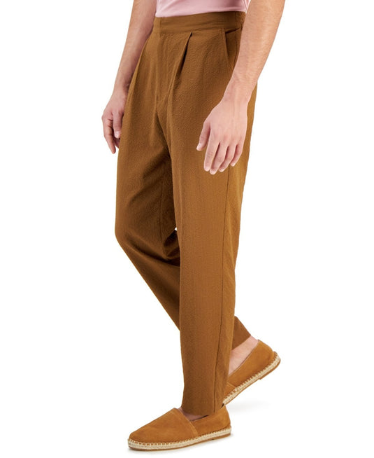 Translation missing: en.Alfani Dress Pants Men's 40x30 Timber Brown Classic-Fit Textured Seersucker