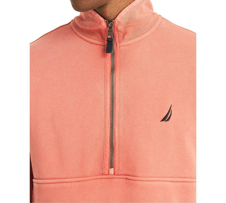 Translation missing: en.Nautica Mens Long Sleeve Half-Zip Sweatshirt Size Medium Mineral Red Classic Fit