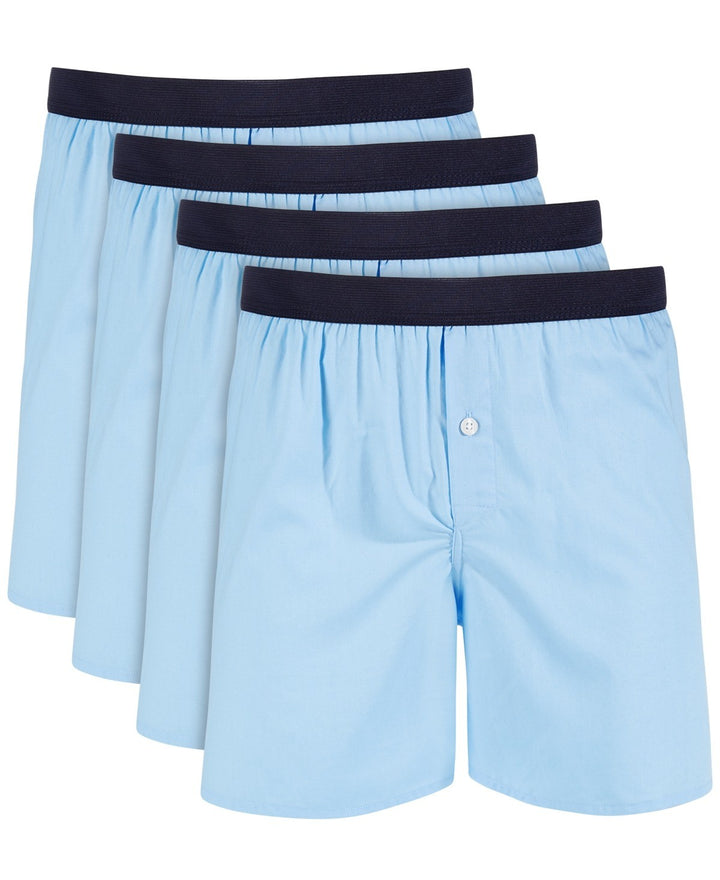 Translation missing: en.Club Room Men's 4-Pk. Cotton Woven Boxers, Tagless Sky Sail Blue-Medium 32-34