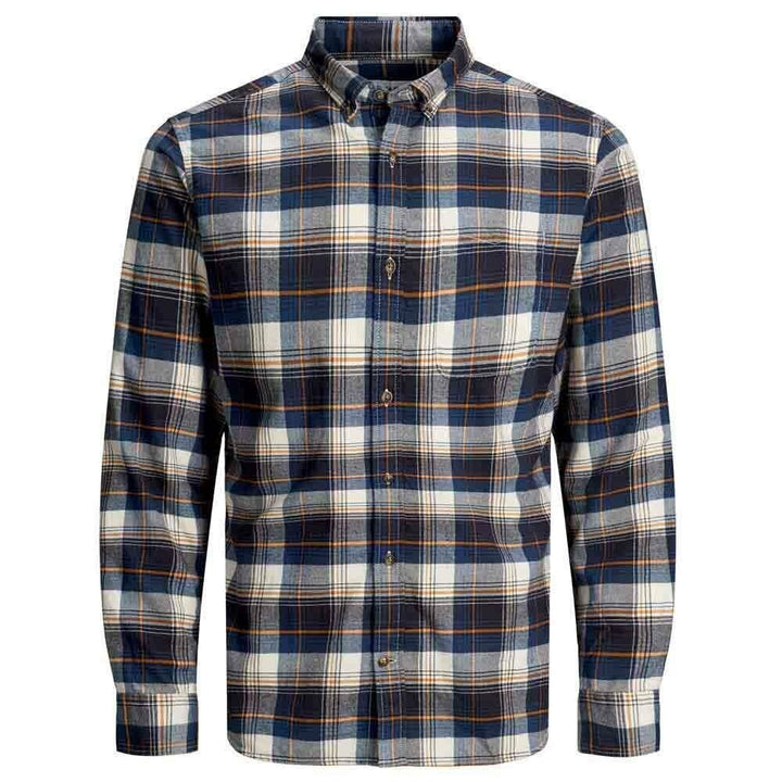 Translation missing: en.Jack &amp; Jones Men's Slim Fit Classic Check Shirt in Whisper White Multi-2XL