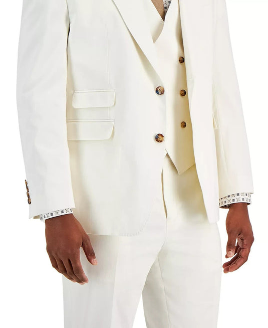 Translation missing: en.Tayion Collection Acontour Men's Cotton Blend Suit Separate Jacket in White-46L
