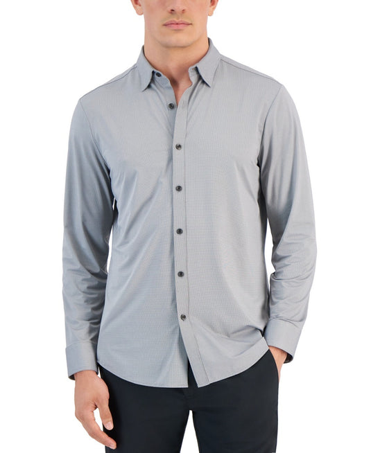 Translation missing: en.Alfani Men's Alfatech Long Sleeve Performance Shirt Light Grey - Small