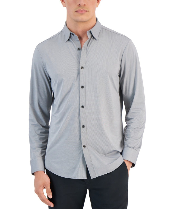Translation missing: en.Alfani Men's Alfatech Long Sleeve Performance Shirt Light Grey - Small