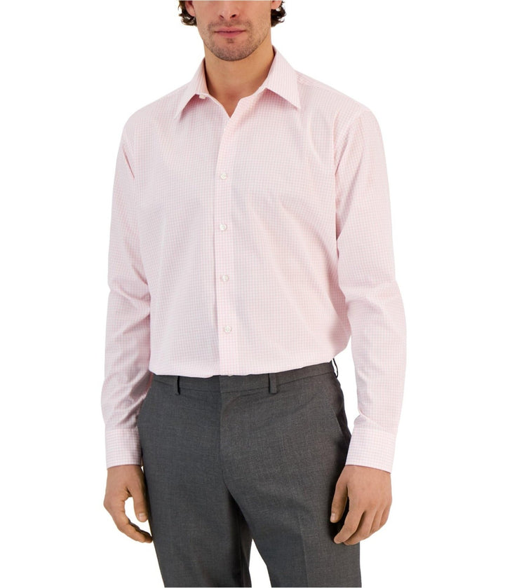 Translation missing: en.Club Room Mens Regular fit Dress Shirt Medium 15-15.5 32/33 Pink Check