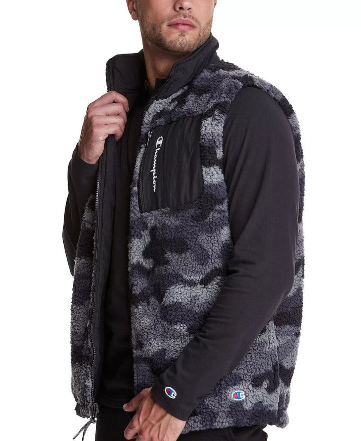 Translation missing: en.Champion Men's High Pile Reversible Fleece Vest in Camo Ammo Grey-Size Medium