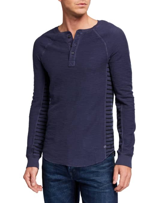 Translation missing: en.Mills Supply Mens Point Sur Long Sleeve Henley in Mood Indigo Blue-XL