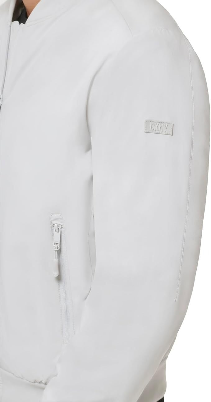 Translation missing: en.DKNY Men's Lightweight Stretch Bomber Jacket in Ice Gray-Large