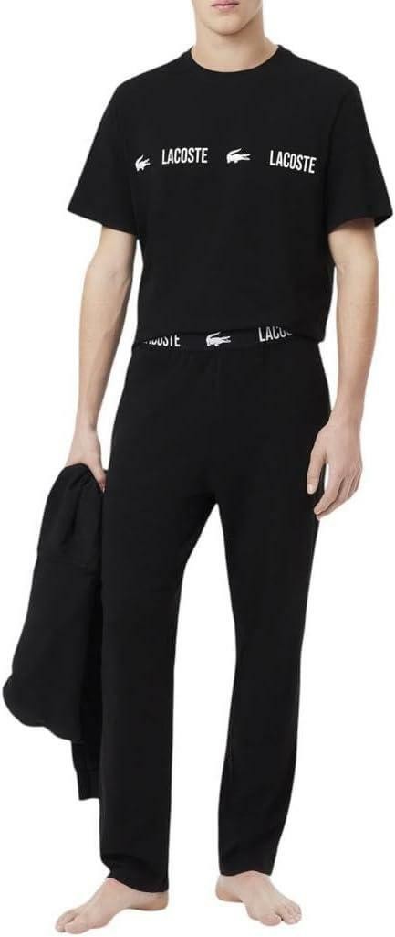 Translation missing: en.Lacoste Men's Straight Leg Pajama Pant Black Size Large Croc Waistband Jersey