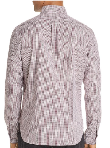 Translation missing: en.The Men's Store  Check-Print Classic Fit Shirt Burgundy-2XL