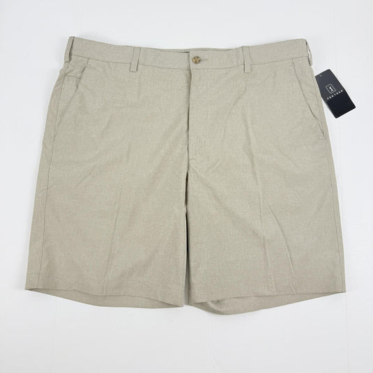 Translation missing: en.PGA TOUR Golf Shorts Khaki Heather Size 40 Flat Front with Active Waistband