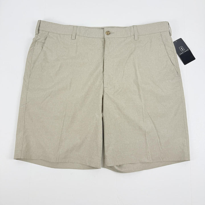 Translation missing: en.PGA TOUR Golf Shorts Khaki Heather Size 40 Flat Front with Active Waistband